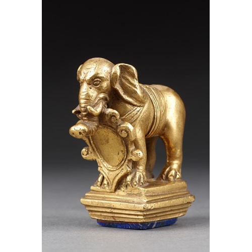 A Very Fine Gilt Bronze Miniature Elephant Seal